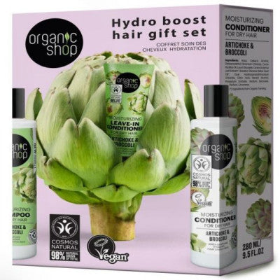 Organic Shop - Hydro Boost Hair Care Set with Broccoli &amp; Artichoke Oil 280ml/280ml/75ml