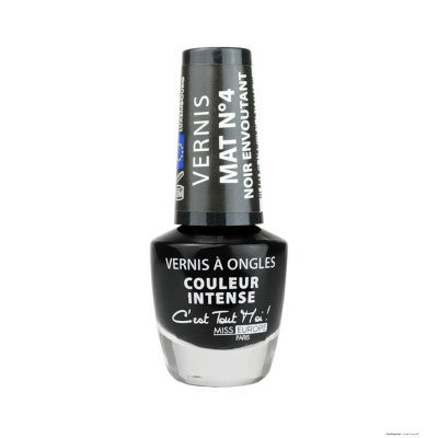 Miss Europe Paris - Matte Black Magic Nail Polish MATS N4