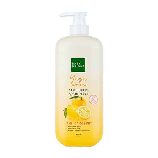 لوشن الحماية من الشمس برائحة الليمون واليوزو SPF30 PA+++ 450 مل BABY BRIGHT (B)