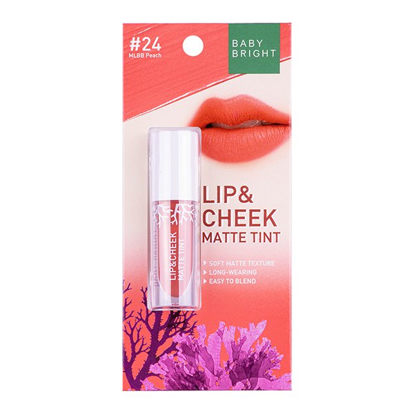 Lip & Cheek Matte Tint 2.4g Baby Bright (M) #24 MLBB Peach