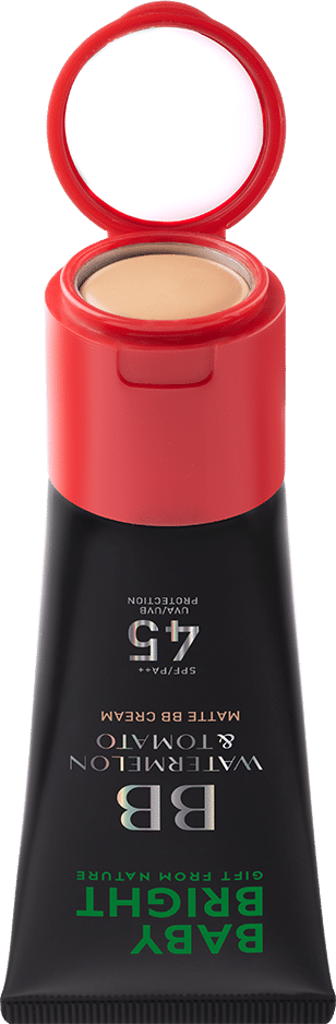كريم أساس مطفي برائحة البطيخ والطماطم، عامل حماية من الشمس SPF45 PA++، 30 غرام (مع كونسيلر مجاني)، لون بيبي برايت (متوسط)، رقم 23 بيج حقيقي (Y2024)