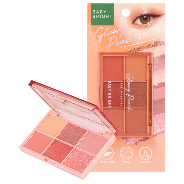 GLOWY PEACH EYE PALETTE 0.7G X 6COLORS BABY BRIGHT (M)