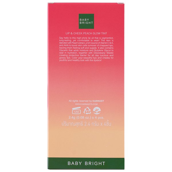 LIP & CHEEK PEACH GLOW TINT 2.4G BABY BRIGHT (M) #07 NECTARINE PEACH