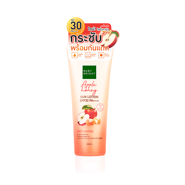 لوشن الشمس بالتفاح والعسل وحماية SPF30 PA+++ بسعة 160 مل من بيبي برايت (B)